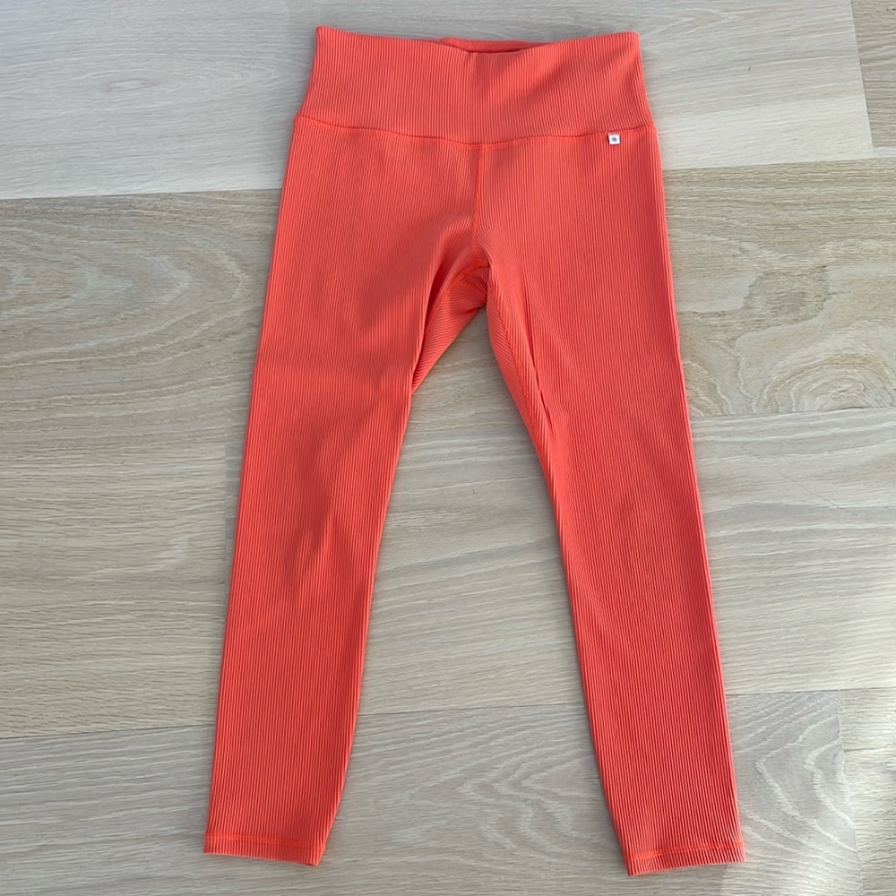 Alicia Keys  for Athleta Orange Rib Leggingsgs